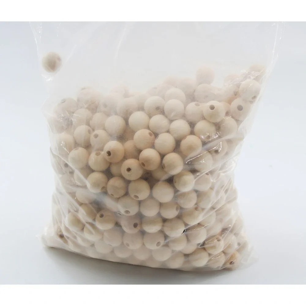 200 Pcs 25mm Natural Unfinished Round Wood Beads Bulk Crafting Jewelry Making